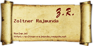 Zoltner Rajmunda névjegykártya
